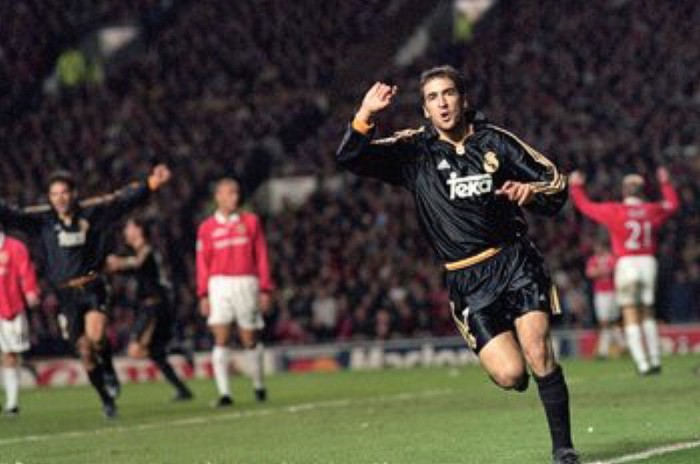 2. Man Utd 2-3 Real Madrid (19/4/2000): Đây là trận lượt về giữa hai đội, sau khi Real bị cầm hòa 0-0 tại Bernabeu. Tuy nhiên một màn trình diễn siêu đẳng của Raul Gonzalez đã biến Quỷ Đỏ thành cựu vương châu Âu. Một bàn phản lưới nhà sớm của Roy Keane và 2 cú vô-lê cực nhanh trong hiệp 2 khiến Man Utd phải leo núi trong những phút còn lại. David Beckham rút ngắn 1-3 sau một nỗ lực cá nhân, và tỷ số là 2-3 khi Paul Scholes ghi bàn ở cuối trận từ chấm 11m. Tuy nhiên đó là đủ để Real đi tiếp và chấm dứt 16 tháng bất bại tại Old Trafford của Man Utd.